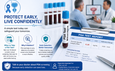 PSA blood test showing prostate cancer screening report and sample used for early detection and prostate health assessment