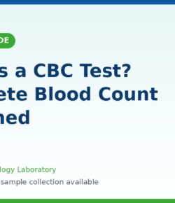 CBC test complete blood count report being reviewed at a pathology lab