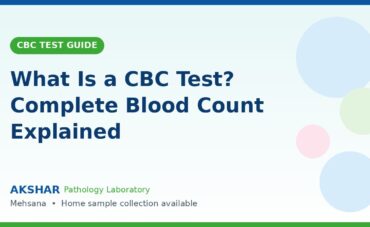 CBC test complete blood count report being reviewed at a pathology lab